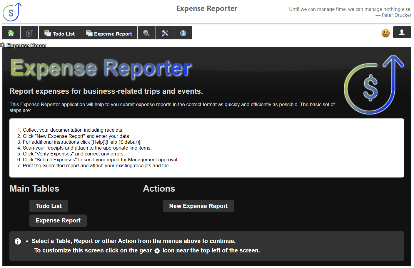 dbFront - Expense Reporter